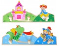 Wooden princess and knight wall hanger
